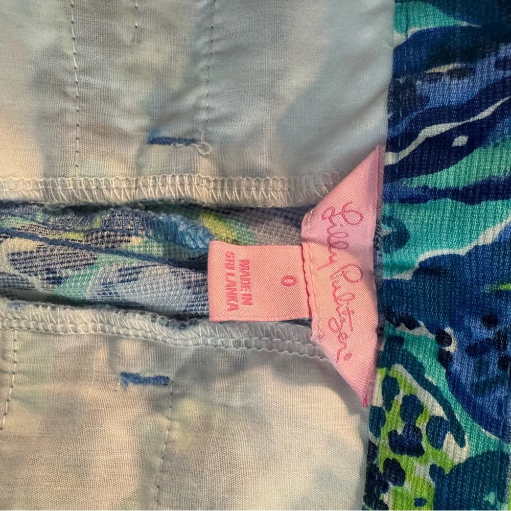 Lilly Pulitzer Blue and Green Floral Patterned shorts - Picture 3 of 7
